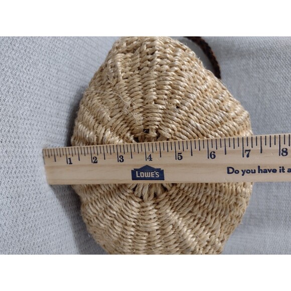 PATRICIA NASH MAYA Woven Straw Bucket Bag Purse Leather Trim Tassel Zip Italy - Picture 15 of 16